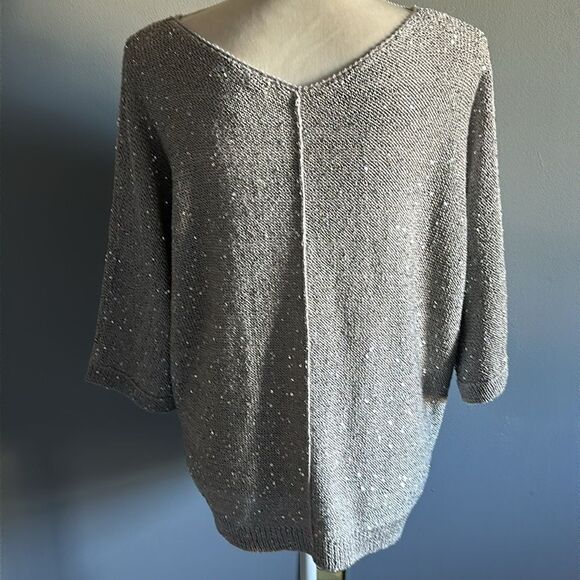 WD•NY Sequin Silver Sweater! - Picture 3 of 10